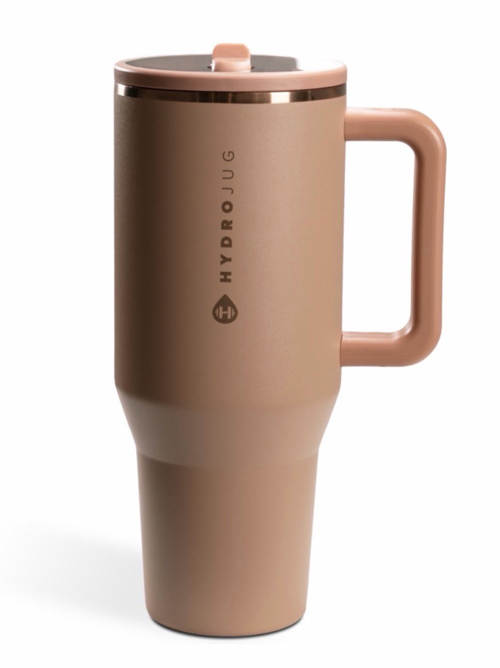 HydroJug Tan/Rose Gold Travel Mug with Handle